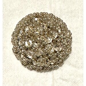 Vintage Vendome Crystal & Pearl Dome Brooch‎ Pin